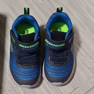Skechers Kids Blue and Green S-Lights Shoes
